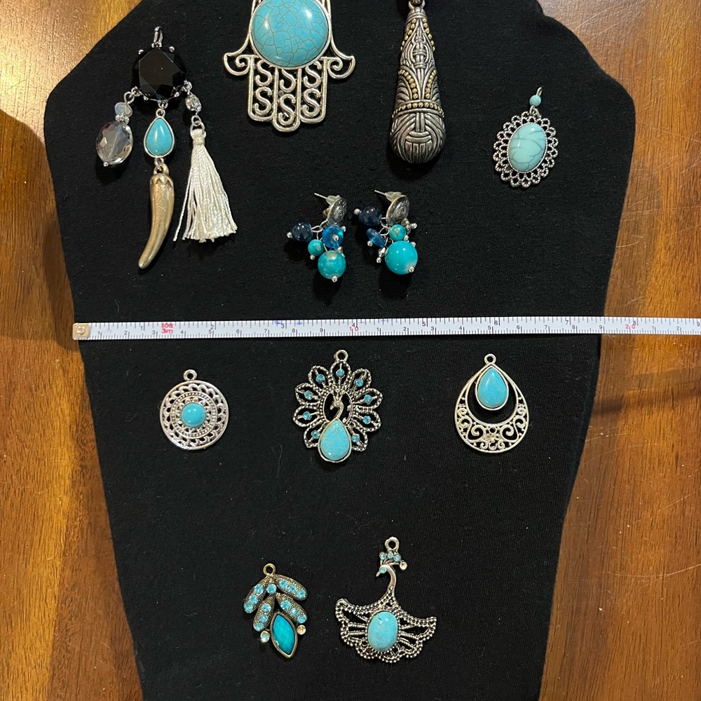 Vintage Turquoise Silver Tone Box Lot #1.